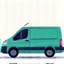 A delivery van icon representing flower delivery.
